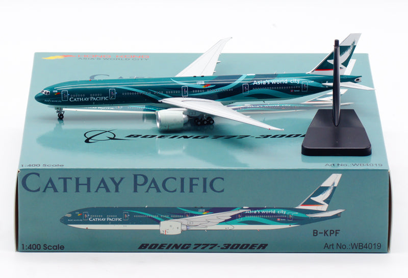 1:400 Aviation400 Cathay Pacific B777-300ER B-KPF "Asia's World City" Tractor+Stand