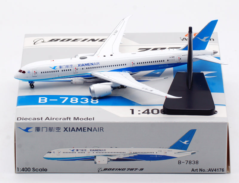 1:400 Aviation400 Xiamen Air B787-9 B-7838 Diecast Aircraft Model Free Tractor+Stand