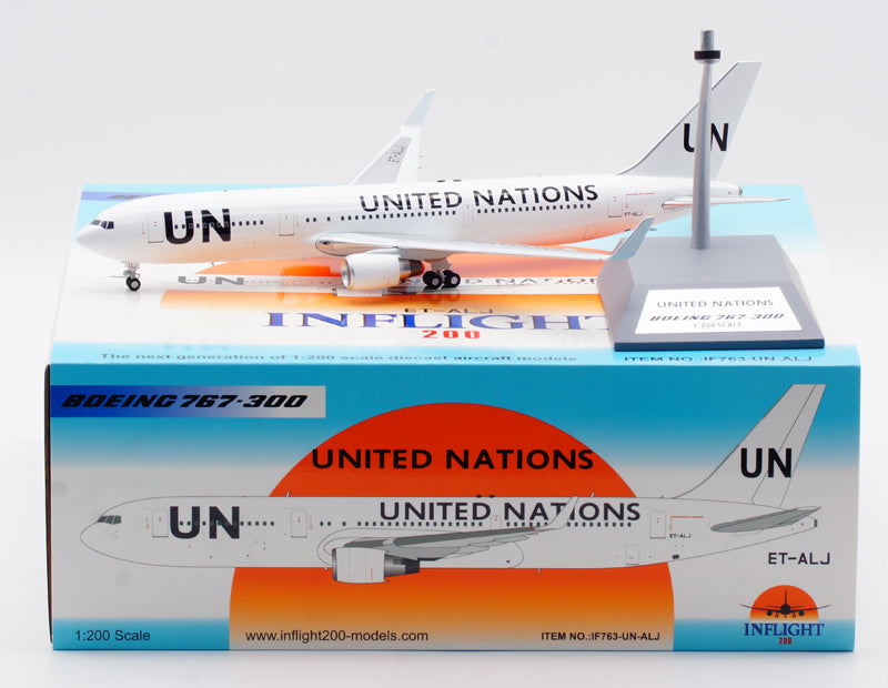 1:200 InFlight200 UN United Nations B767-300 ET-ALJ Diecast Aircraft Model With Stand