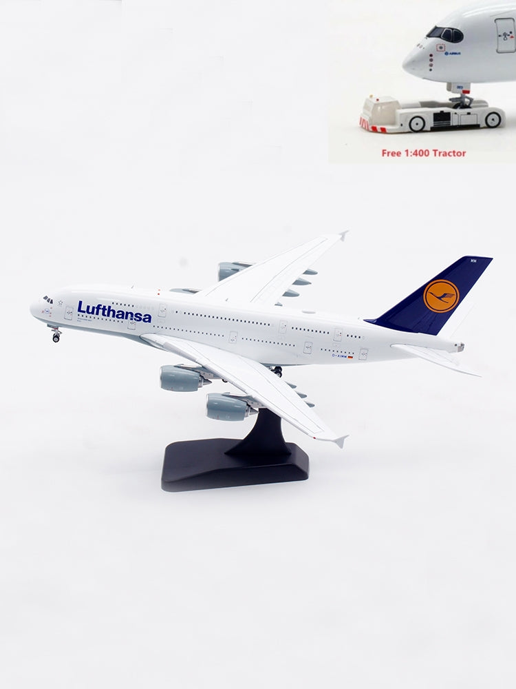 1:400 Aviation400 Lufthansa Airlines A380 D-AIMM Aircraft Model Free Tractor+Stand