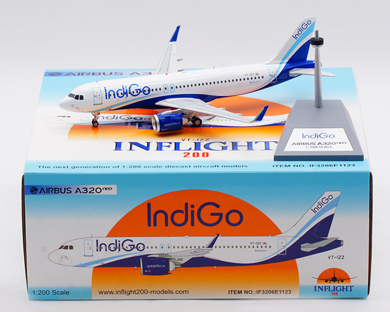 1:200 InFlight200 Indigo A320NEO VT-IZZ Diecast Aircraft Model With Stand