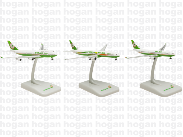 1:1000 Hogan Wings EVA Air A330-200 B747-400 B777-300ER 3IN1 Diecast Aircraft Models Set