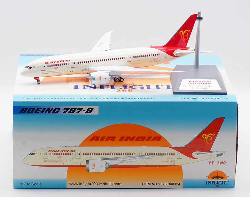 1:200 InFlight200 Air India B787-8 VT-ANQ Diecast Aircraft Model With Stand
