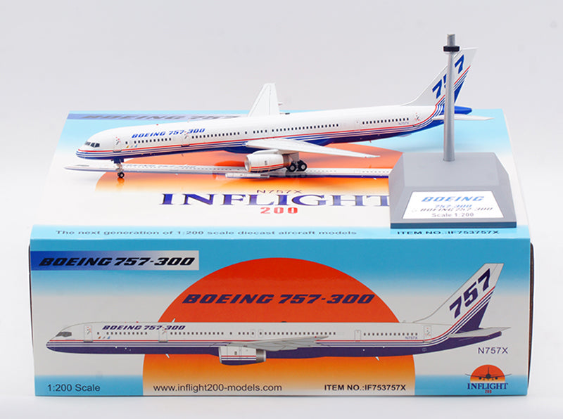 1:200 InFlight200 Boeing House Color B757-300 N757X Aircraft Model With Stand