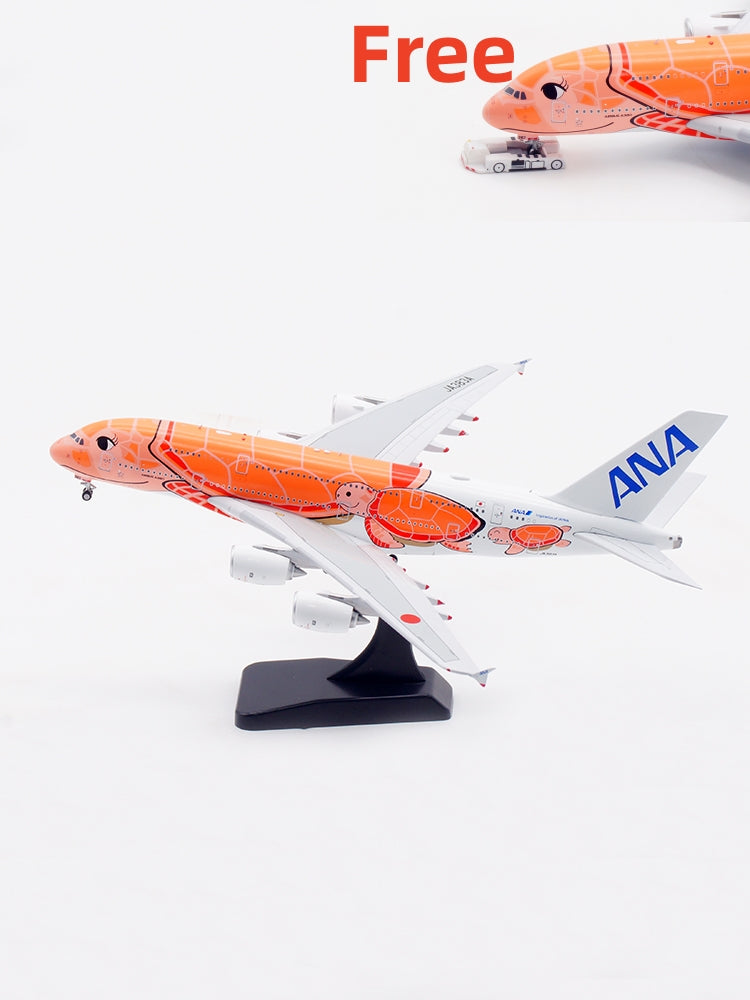 1:400 Aviation400 ANA A380 JA383A Aircraft Model Free Tractor+Stand
