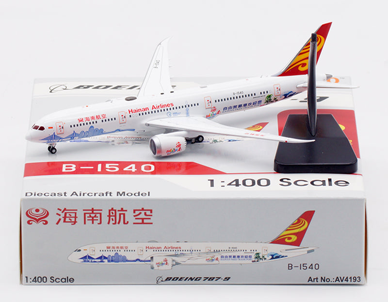 1:400 Aviation400 Hainan Airlines B787-9 B-1540 Aircraft Model FreeTractor+Stand