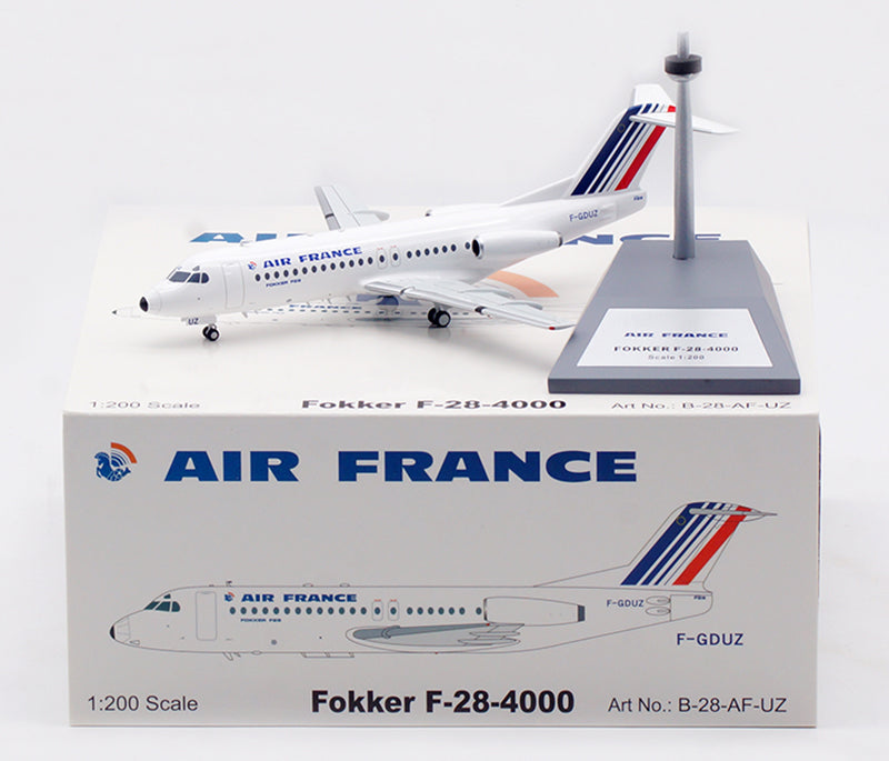 1:200 B-Models Air France Fokker F-28-4000 F-GDUZ Aircraft Model With Stand