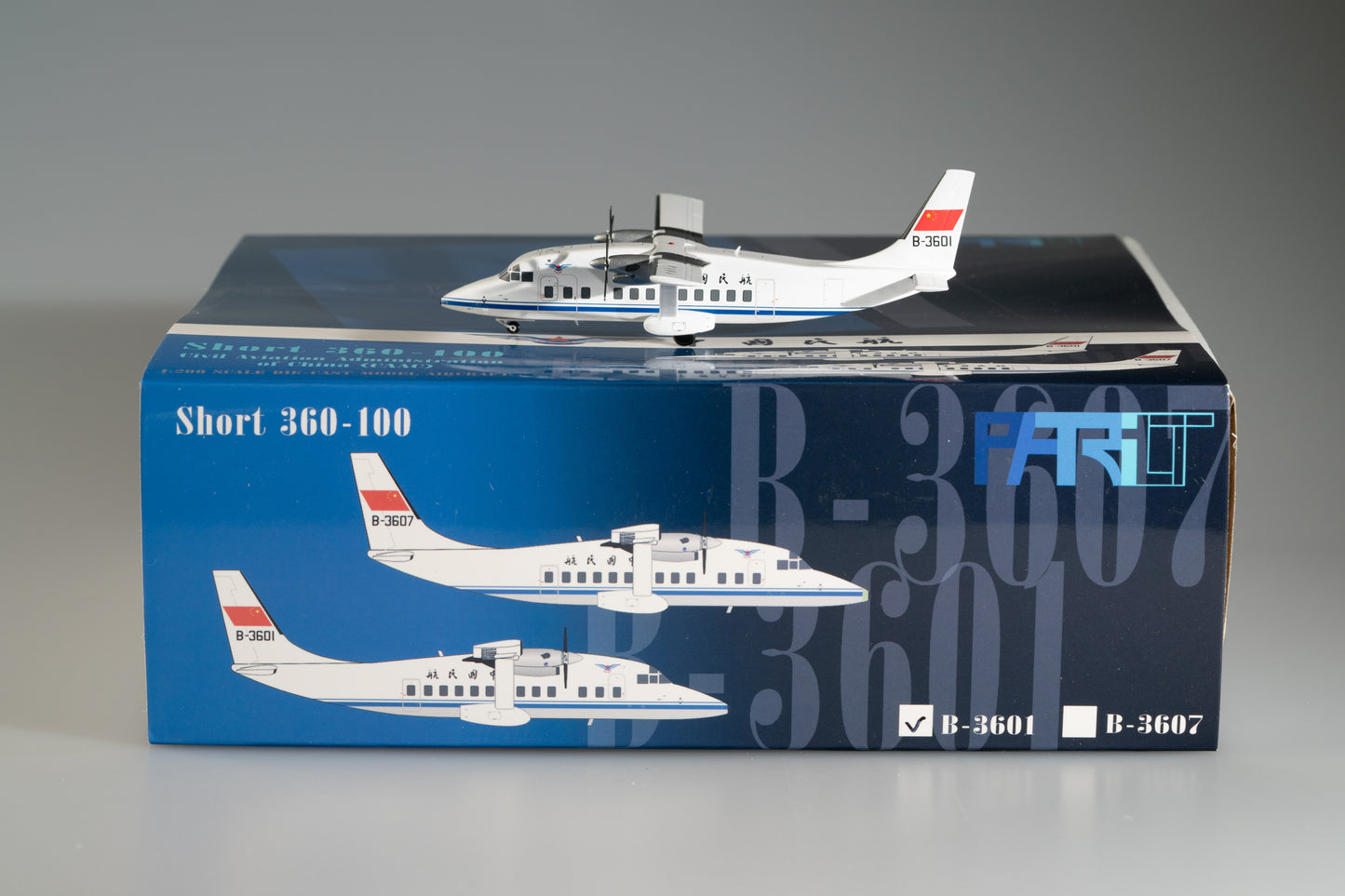 1:200 Patriot CAAC Short360 B-3601 B-3607 Diecast Aircraft Model