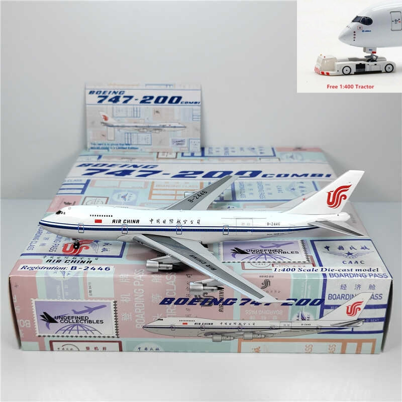 1:400 Undefined Collectibles Air China B747-200combi B-2446+Free Tractor
