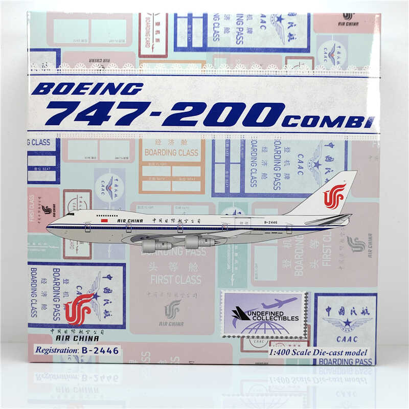 1:400 Undefined Collectibles Air China B747-200combi B-2446+Free Tractor