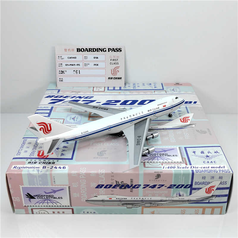 1:400 Undefined Collectibles Air China B747-200combi B-2446+Free Tractor