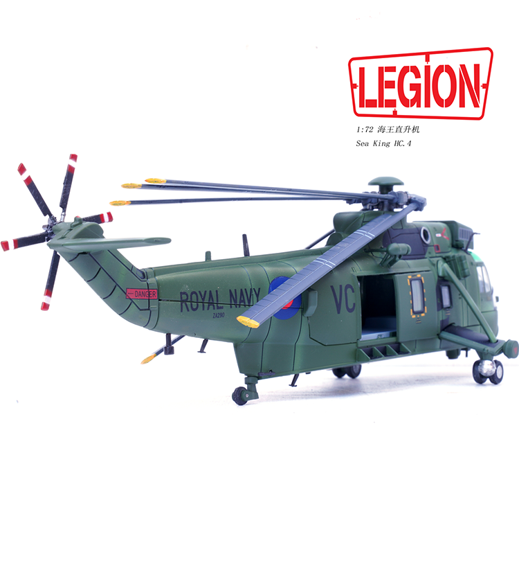 1:72 Legion 14008LE Sea King Helicopter HC.4 -Royal Navy ZA290 Diecast Model