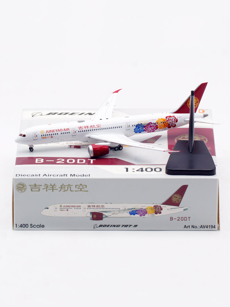 1:400 Aviation400 JuneYao Air B787-9 B-20DT Aircraft Model Free Tractor+Stand