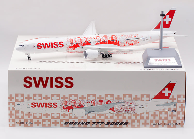 1:200 B-Models Swiss B777-300ER HB-JNA "Smile Swiss" Diecast Aircraft Model