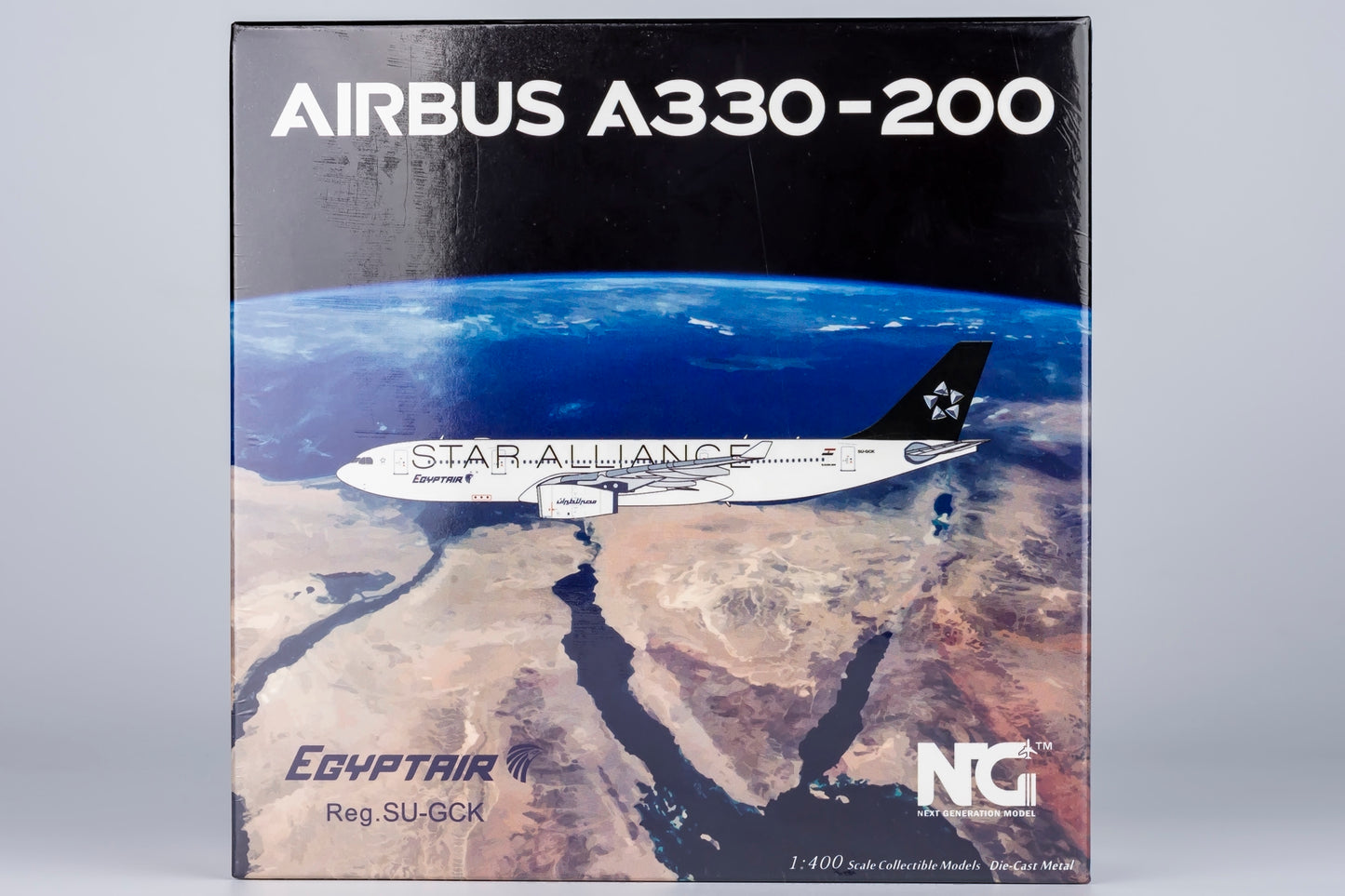 1:400 NG Models NG61086 EgyptAir Airbus A330-200 SU-GCK "STAR ALLANCE" Aircraft Model+Free Tractor