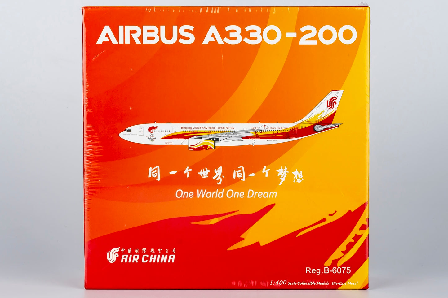 1:400 NG Models NG61080 Air China Airbus A330-200 B-6075 "Beijing 2008" Aircraft Model+Free Tractor