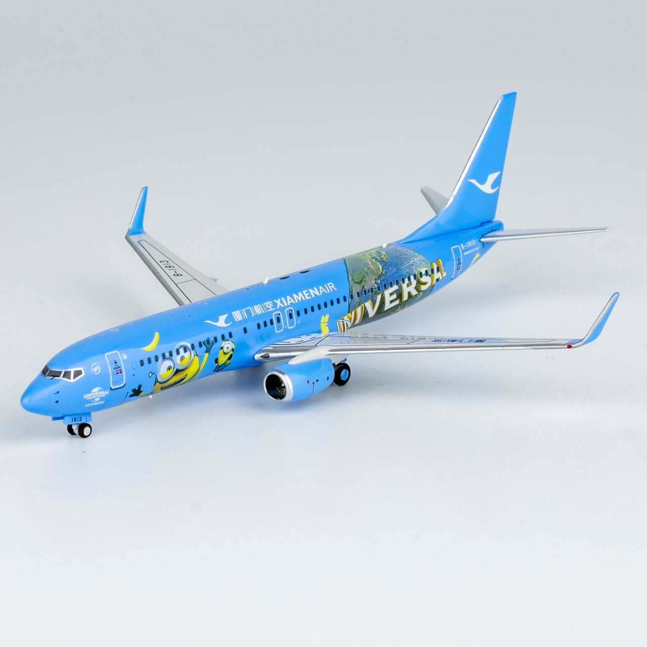 1:400 Bob Models Xiamen Airlines B737-800 B-1913 “Minions” Aircraft Model+Free Tractor