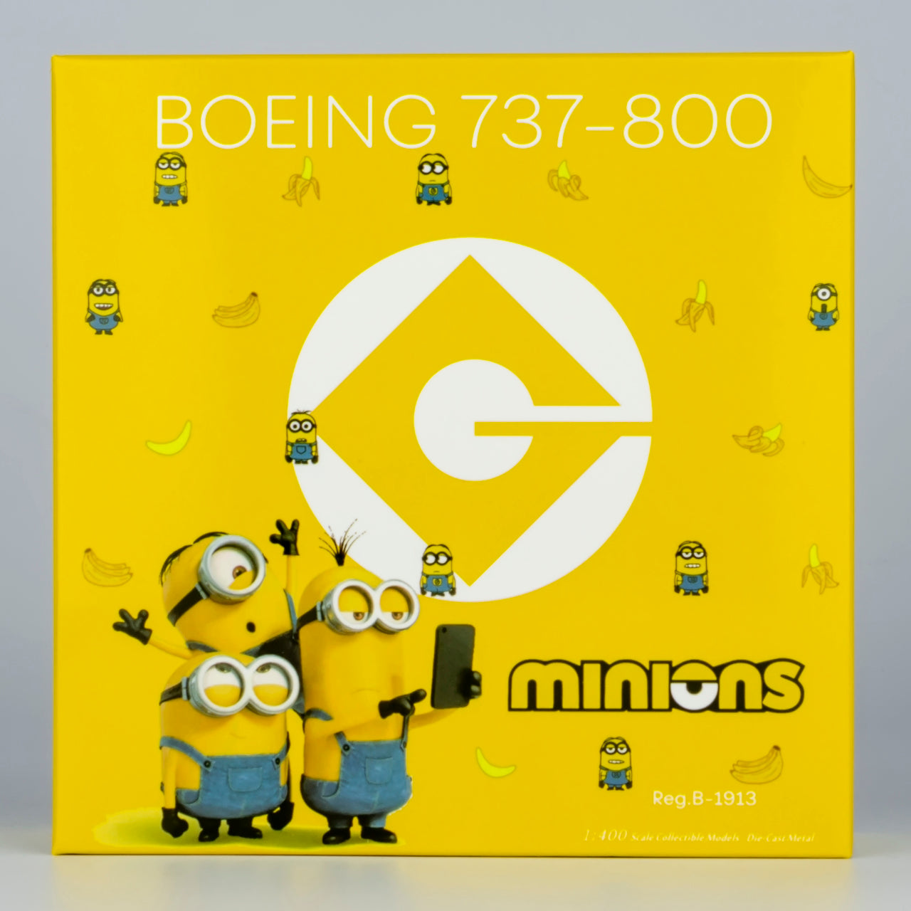 1:400 Bob Models Xiamen Airlines B737-800 B-1913 “Minions” Aircraft Model+Free Tractor