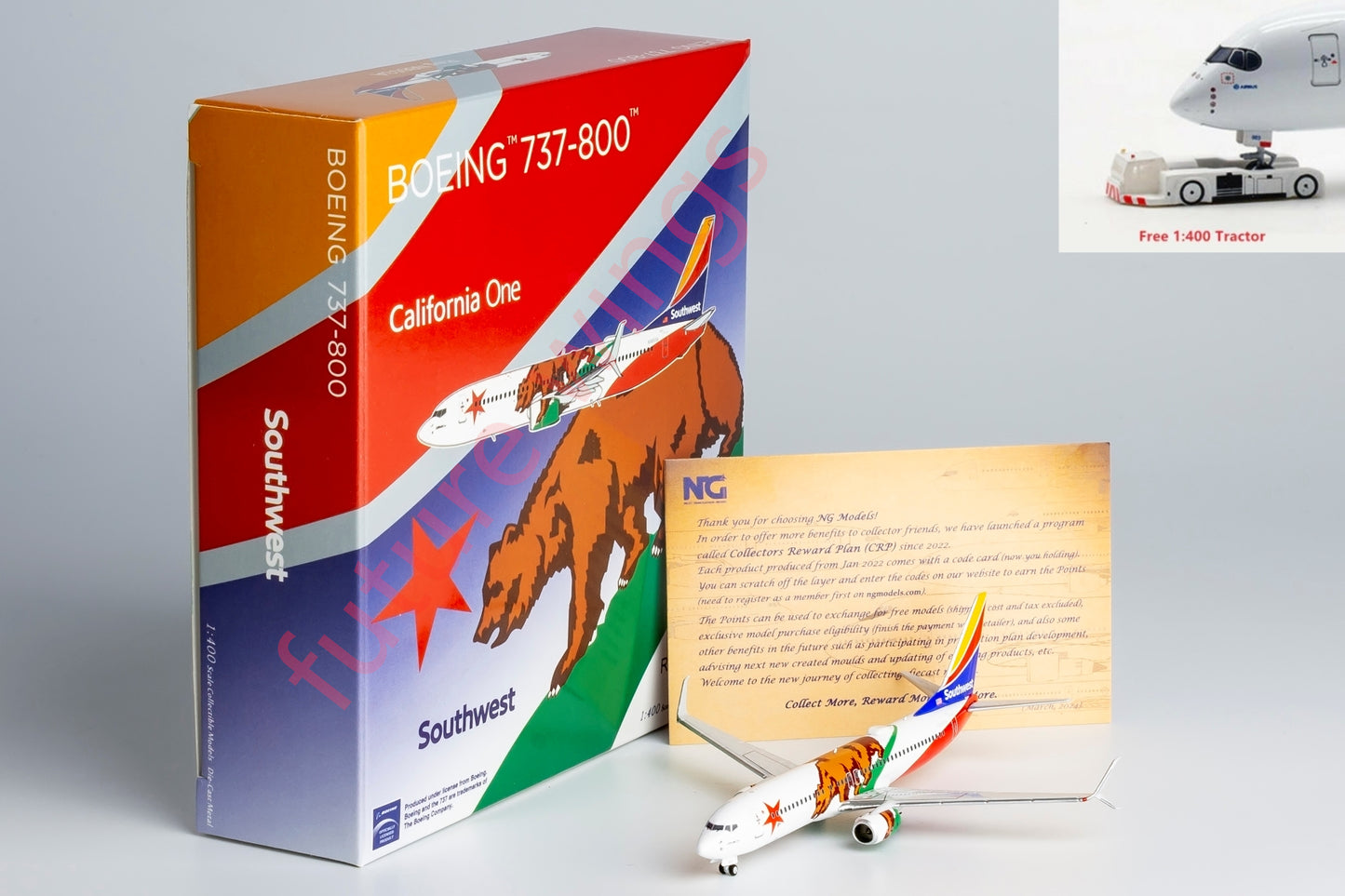 1:400 NG Models NG58211 Southwest B737-800 N8653A “California One” Aircraft Model+Free Tractor