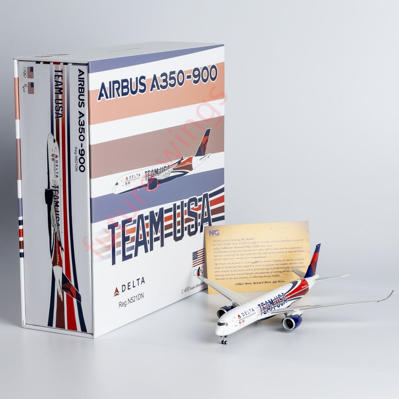 1:400 NG Models NG39082 Delta Airlines Airbus A350-900 N521DN "luxury package"Aircraft Model+Free Tractor