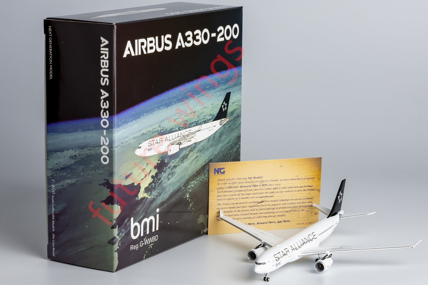 1:400 NG Models NG61088 bmi Airbus A330-200 G-WWBD"STAR ALLIANCE"Aircraft Model+Free Tractor