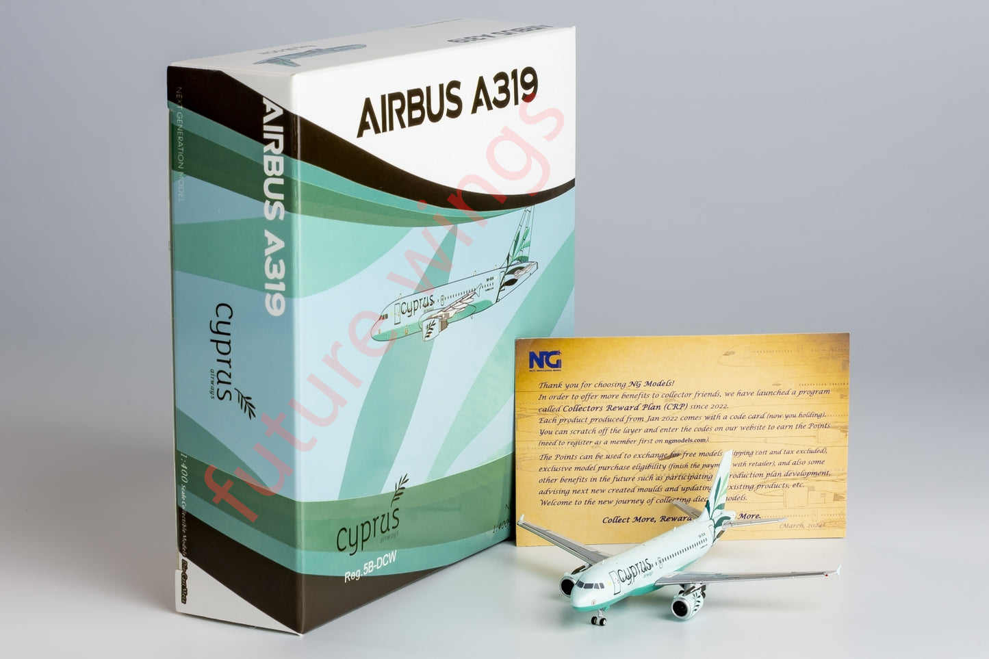 1:400 NG Models NG49031 Cyprus Airways Airbus A319 5B-DCW Aircraft Model+Free Tractor