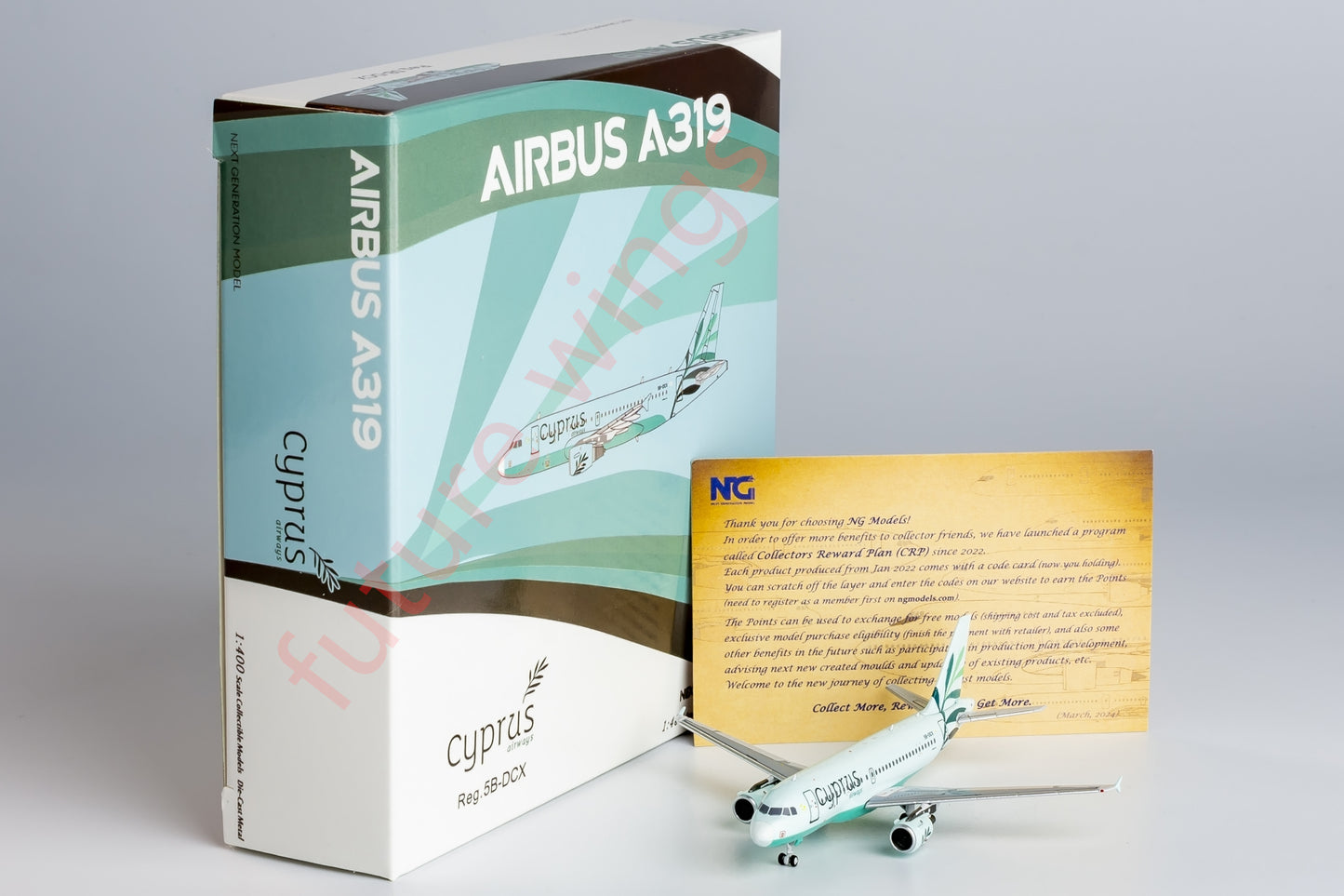 1:400 NG Models NG49030 Cyprus Airways Airbus A319 5B-DCX Aircraft Model+Free Tractor