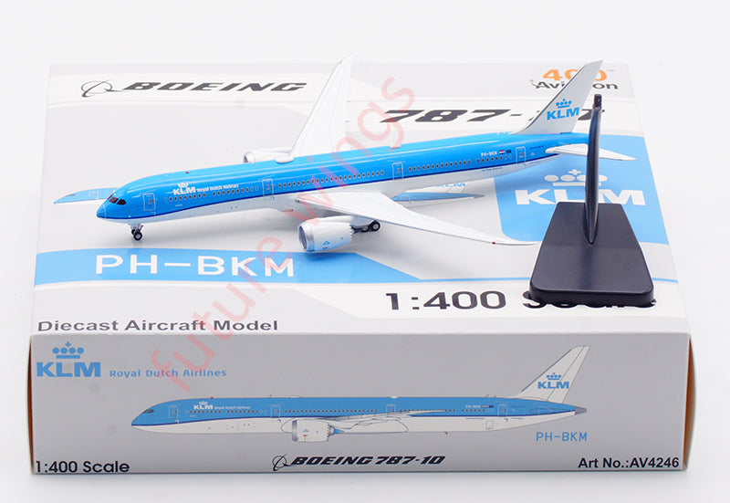 1:400 Aviation400 KLM B787-10 PH-BKM Aircraft Model Free Tractor+Stand