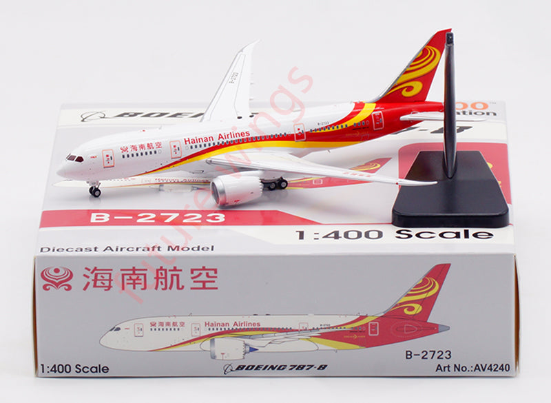 1:400 Aviation400 Hainan Airlines B787-8 B-2723 Aircraft ModelFree Tractor+Stand