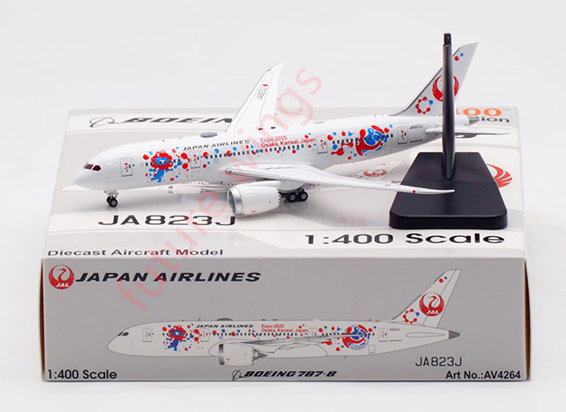 1:400 Aviation400 Japan Airlines B787-8 JA823J Aircraft Model Free Tractor+Stand