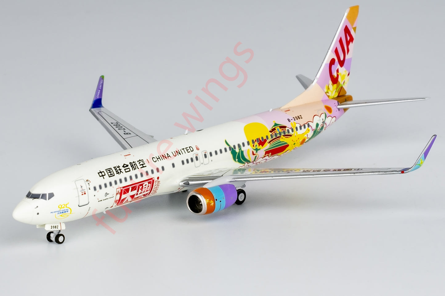 1:400 NG Models China United B737-800 Aircraft Model Free Tractor