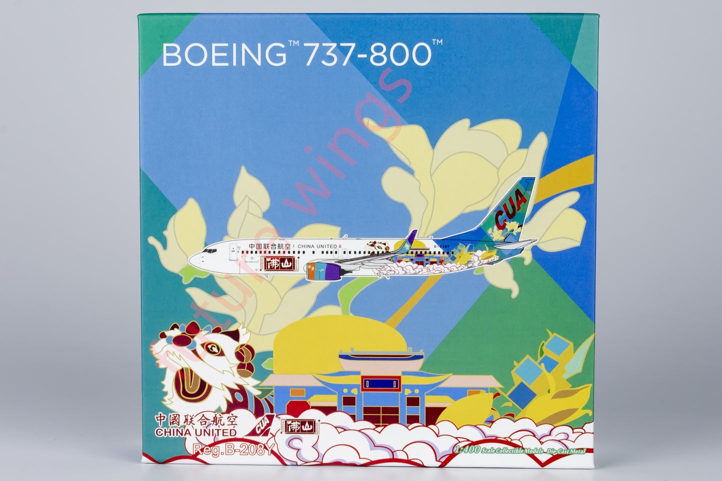 1:400 NG Models China United B737-800 Aircraft Model Free Tractor