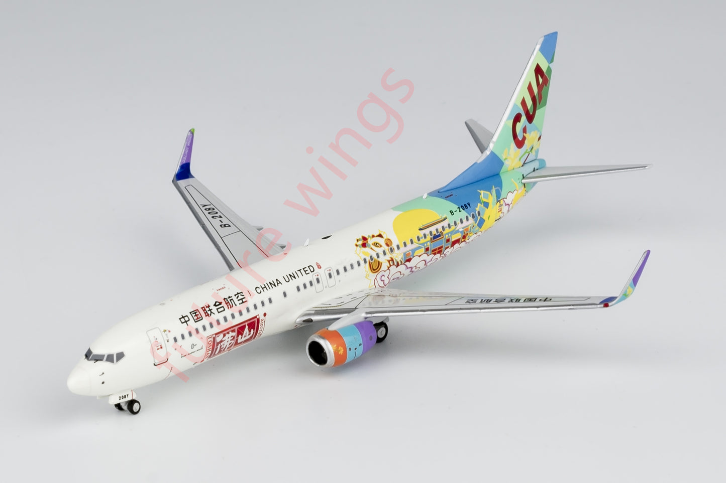 1:400 NG Models China United B737-800 Aircraft Model Free Tractor
