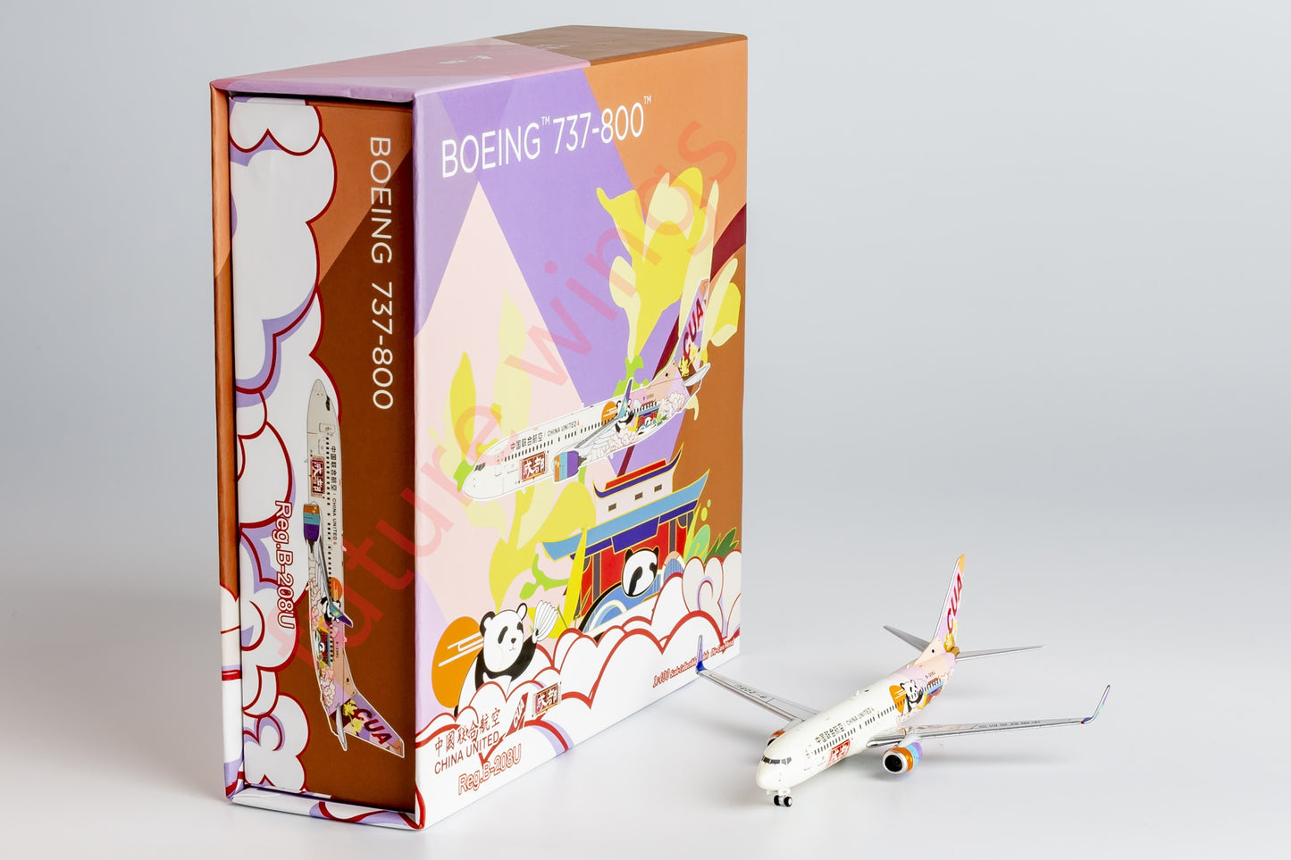 1:400 NG Models China United B737-800 Aircraft Model Free Tractor