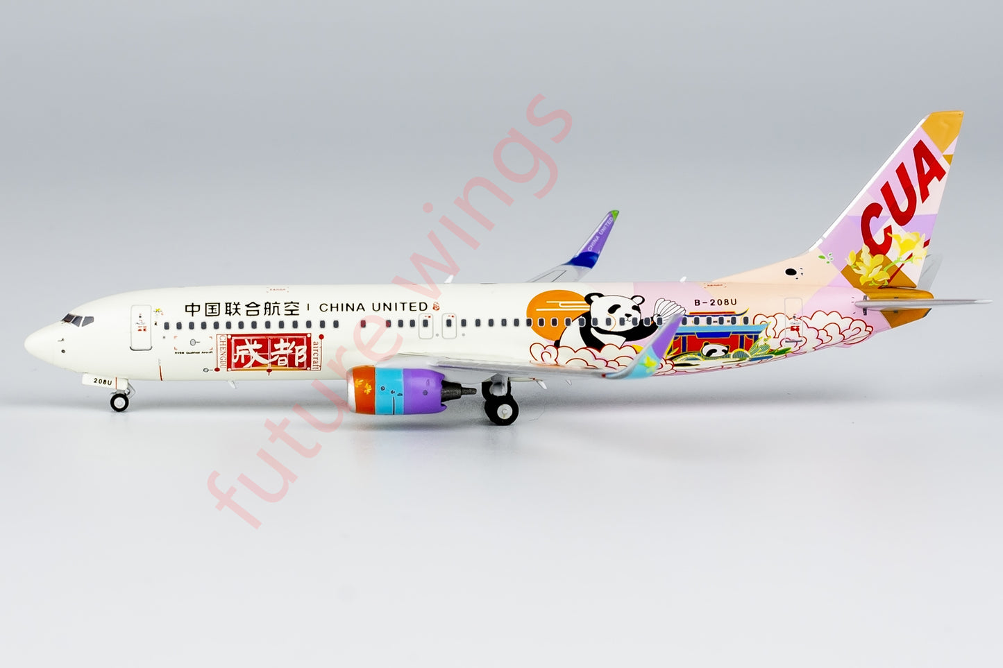 1:400 NG Models China United B737-800 Aircraft Model Free Tractor