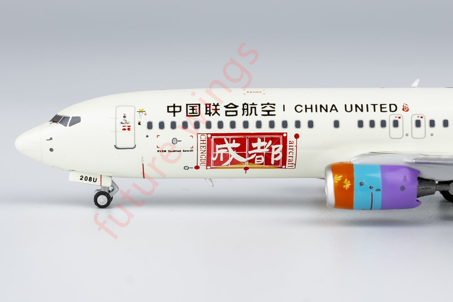 1:400 NG Models China United B737-800 Aircraft Model Free Tractor