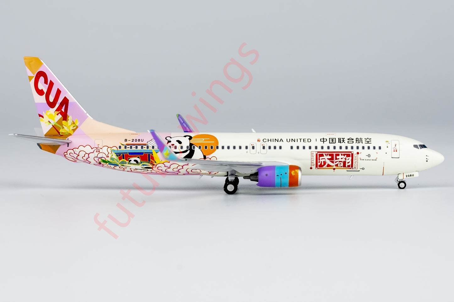 1:400 NG Models China United B737-800 Aircraft Model Free Tractor