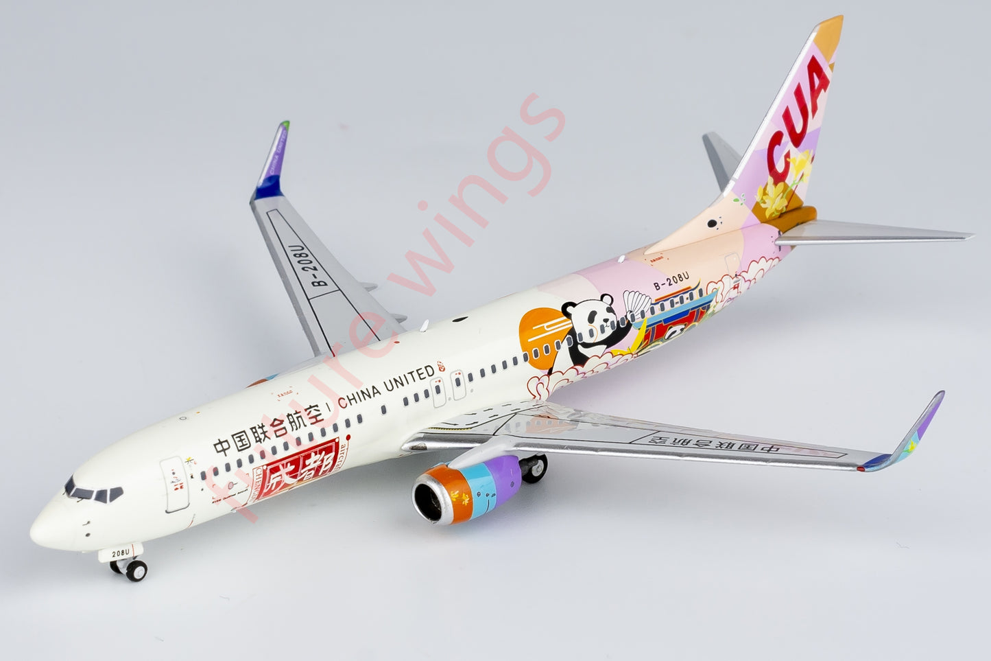 1:400 NG Models China United B737-800 Aircraft Model Free Tractor