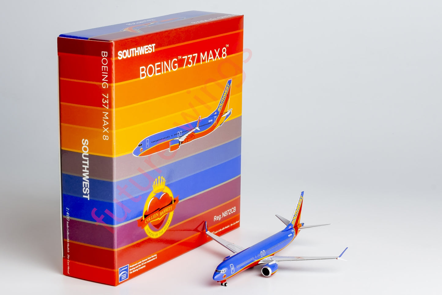 1:400 NG Lite SWA003 SouthWest Airlines B737 MAX8 N872CB Aircraft Model+Free Tractor