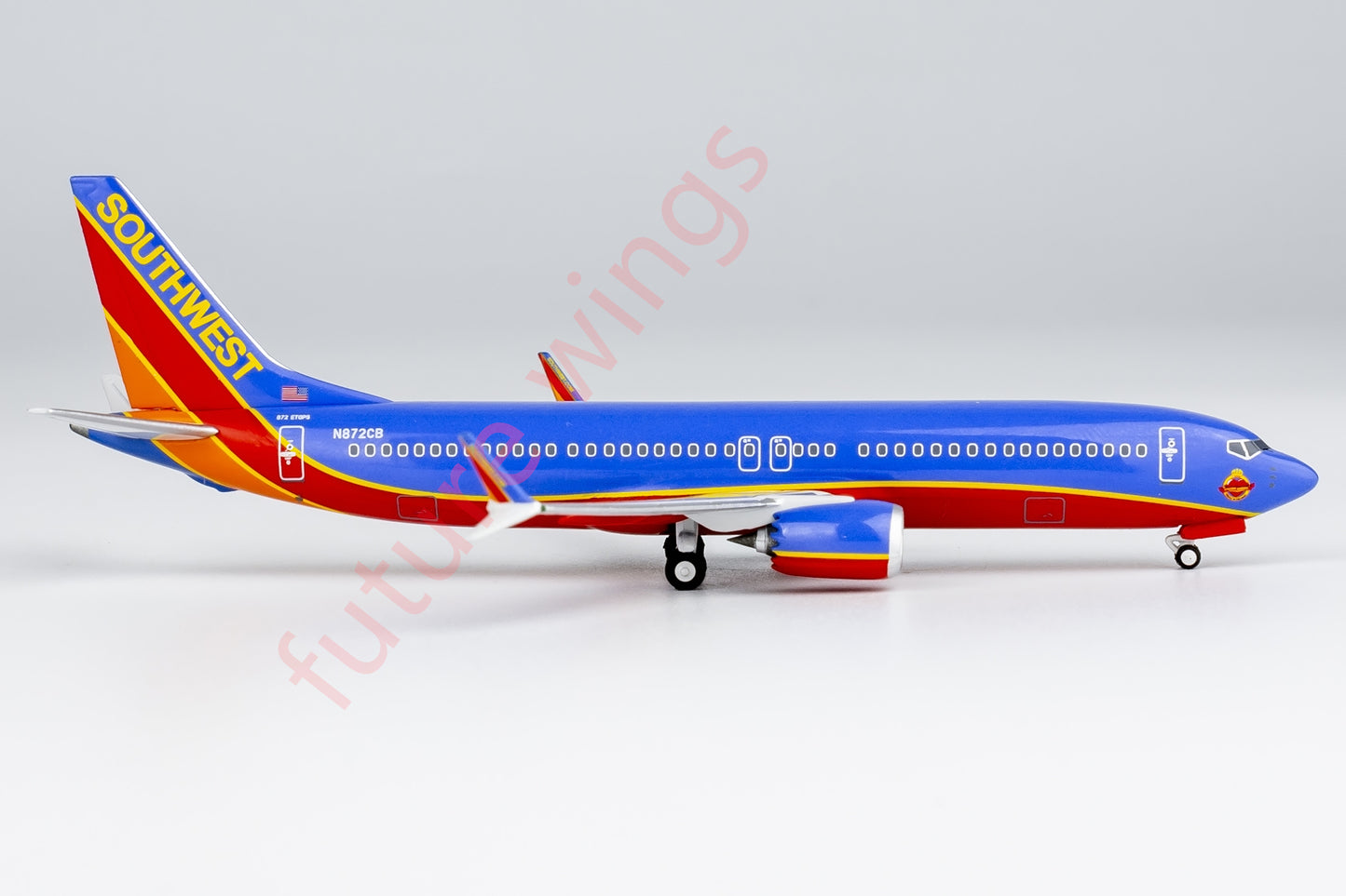 1:400 NG Lite SWA003 SouthWest Airlines B737 MAX8 N872CB Aircraft Model+Free Tractor