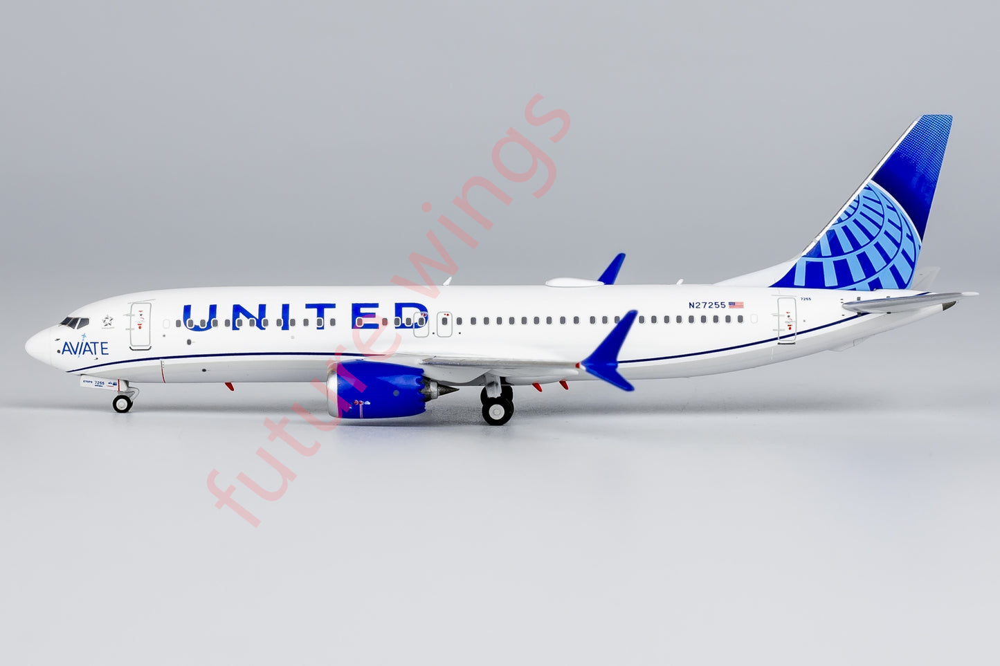 1:400 NG Models United Airlines B737 MAX8 N27255 AVIATE Aircraft Model+Free Tractor