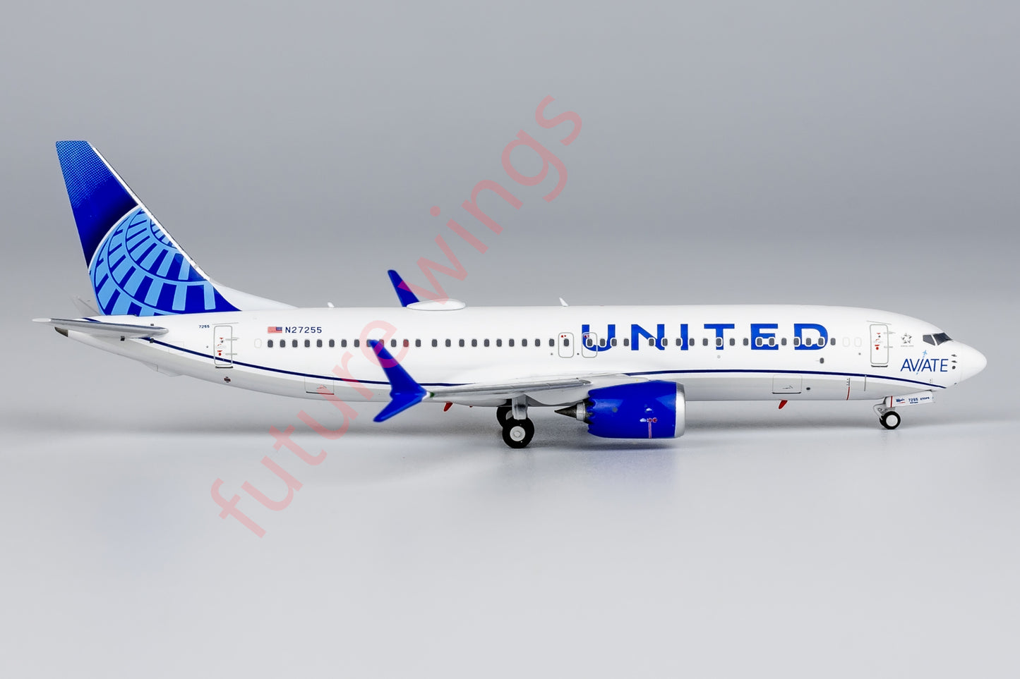 1:400 NG Models United Airlines B737 MAX8 N27255 AVIATE Aircraft Model+Free Tractor