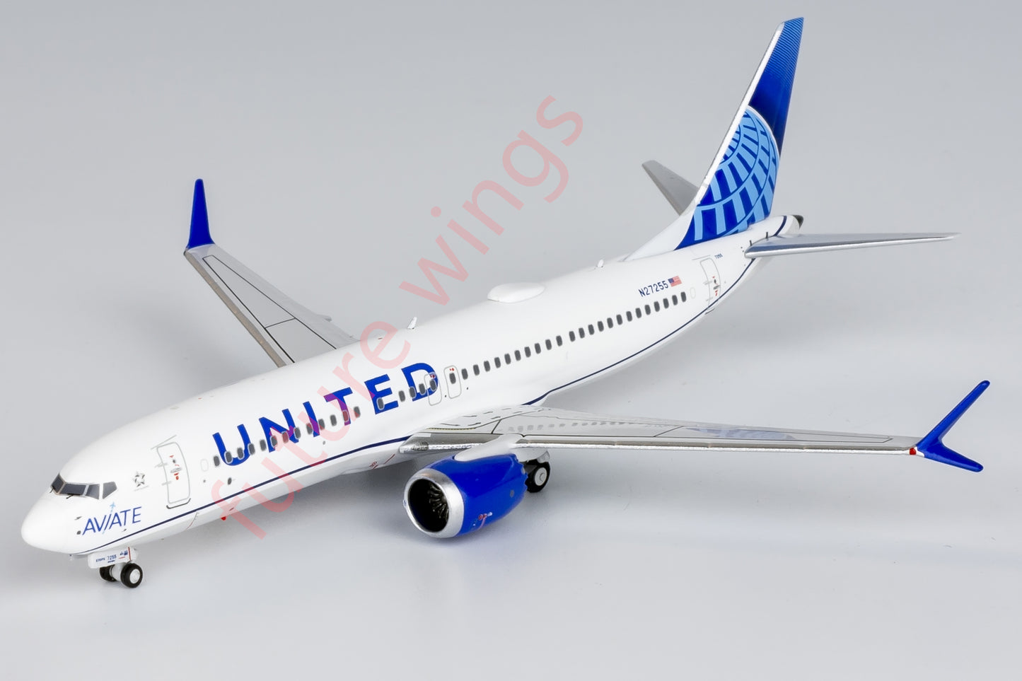 1:400 NG Models United Airlines B737 MAX8 N27255 AVIATE Aircraft Model+Free Tractor