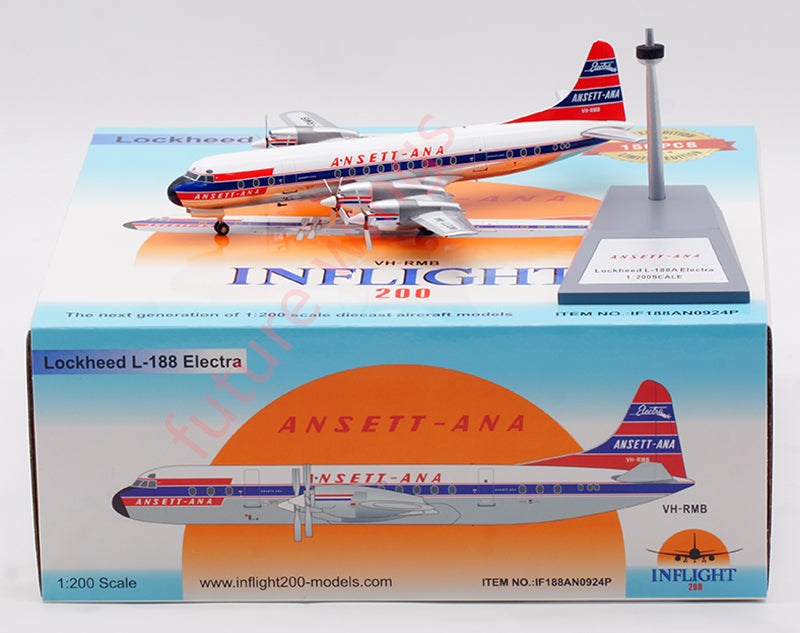 1:200 InFlight200 Ansett Lockheed L-188 VH-RMB Aircraft Model With Stand