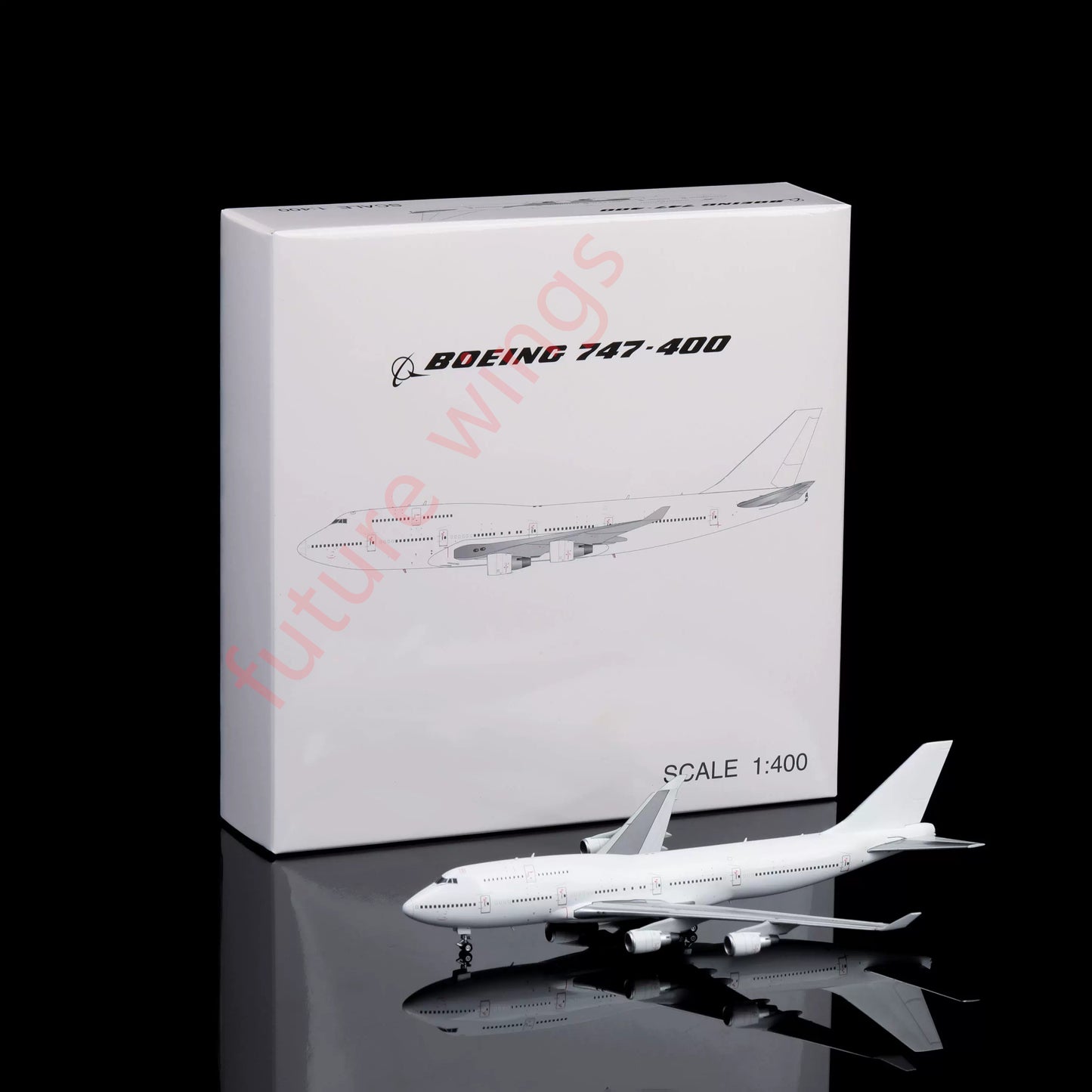 1:400 HX Models B747-100/B747-400 Blank Diecast Aircraft Model With Stand+Tractor