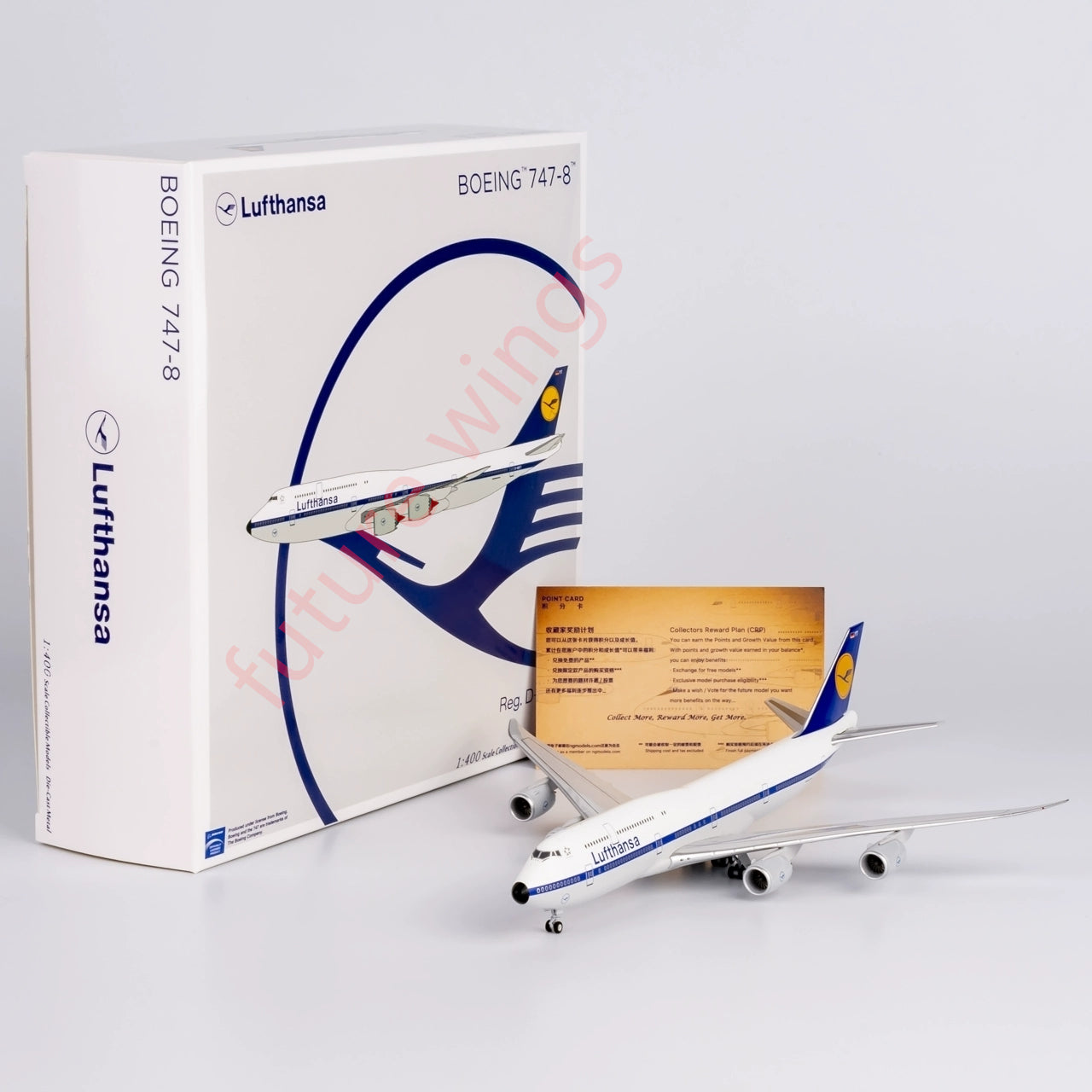 1:400 NG Lite Lufthansa Airlines B747-8 D-ABYT Aircraft Model+Free Tractor