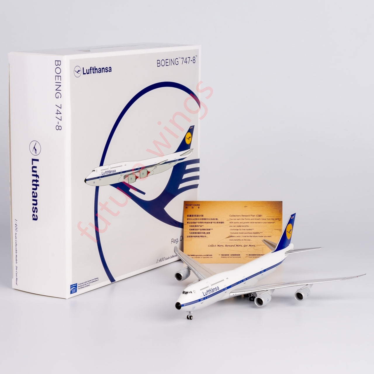 1:400 NG Lite Lufthansa Airlines B747-8 D-ABYT Aircraft Model+Free Tractor