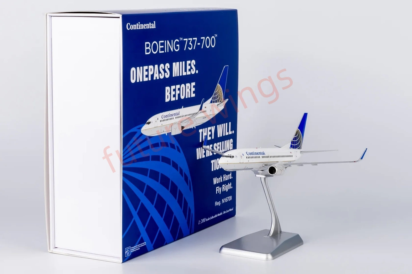 1:200 NG Models NG05012 Continental Airlines B737-700 N16709 Aircraft Model With Stand