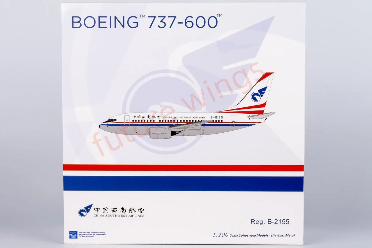 1:200 NG Models NG06011 China Southwest Airlines B737-600 B-2155 Aircraft Model With Stand