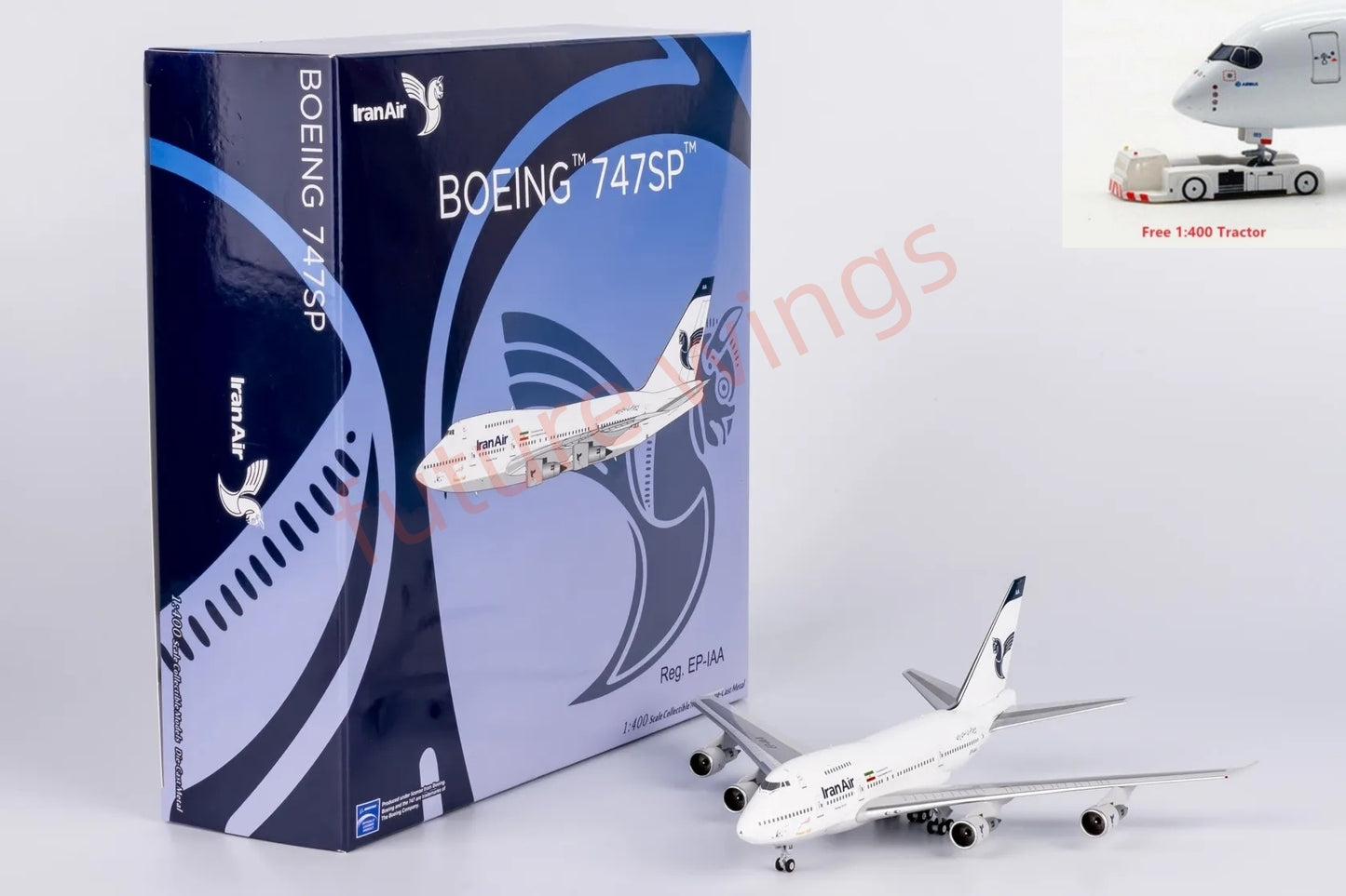 1:400 NG Models NG07042 Iran Air B747SP EP-IAA Aircraft Model+Free Tractor
